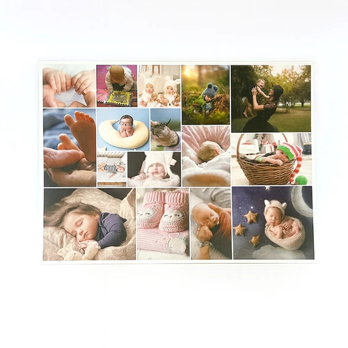 Fotocollage auf Hartschaumplatte: Frontalansicht